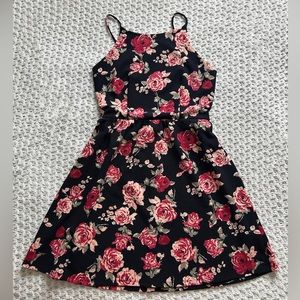 Women’s C Label Black Floral Mini Dress